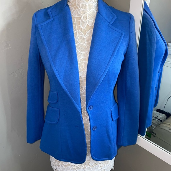 Jackets & Blazers - Vintage electric blue fabric blazer size 4
